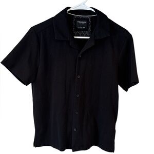 Denim & Flower Black Casual Button Down Shirt Sleeved Shirt Men M